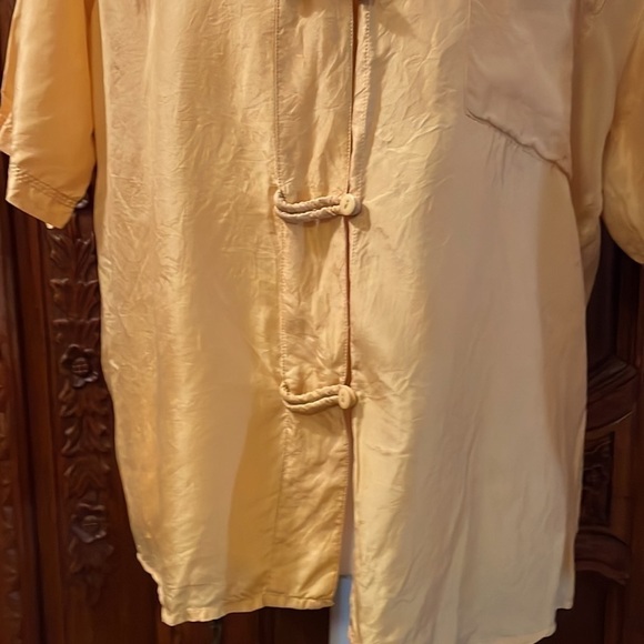 VINTAGE The Limited Yellow 100% Silk Shirt - Picture 3 of 7
